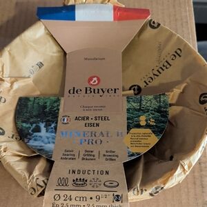 Mineral B Pro Steel Frying Pan - 24cm, Brown